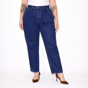 Pleated Lee Jeans Womens 16 80s Vintage Dark Wash High Rise Tapered Denim
